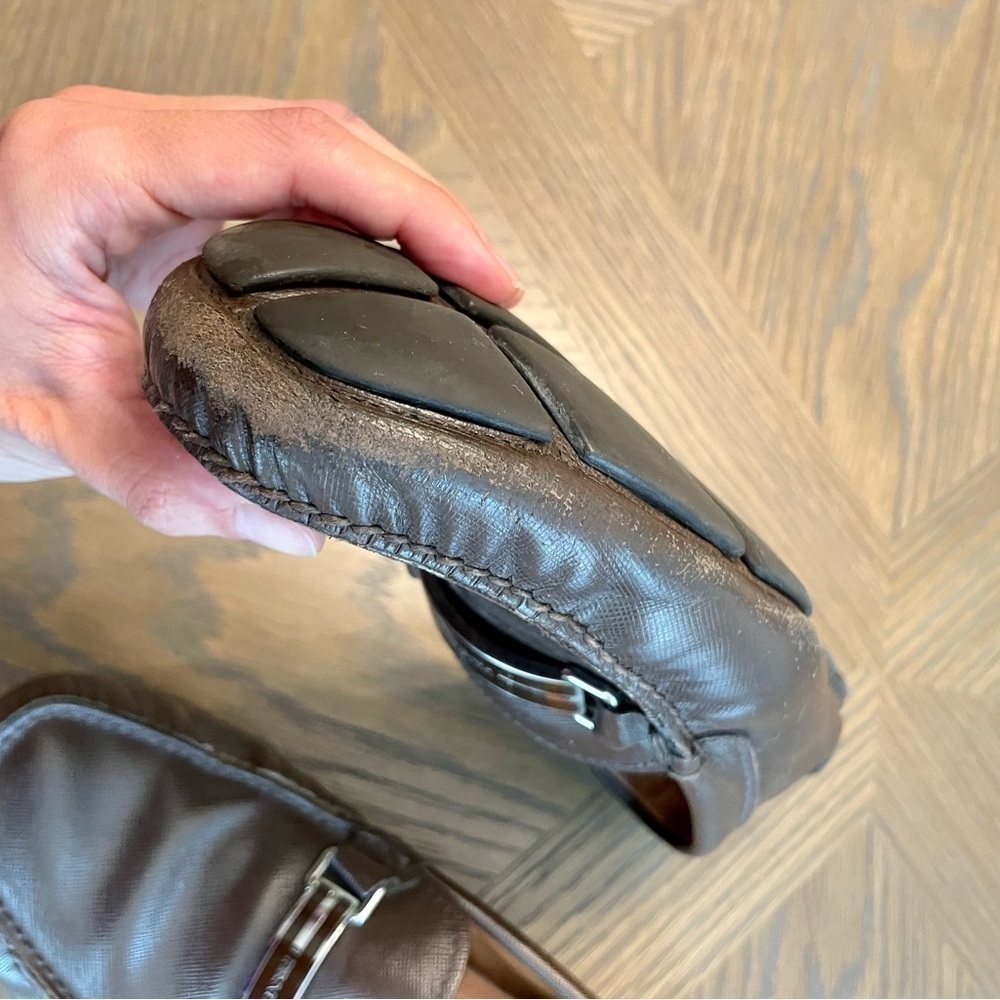 Authentic Prada Men’s Brown Driving Loafers Shoes - Picture 5 of 14